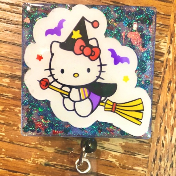 Halloween Hello Kitty Witch Badge Reel - Picture 1 of 4